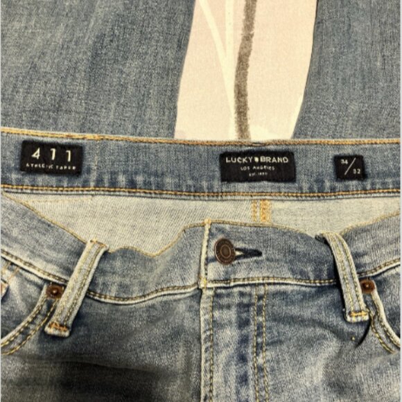 Lucky Brand Men's 34x32 411 Athletic Taper 5 Pocket Style straight midrise Jeans - Picture 15 of 16